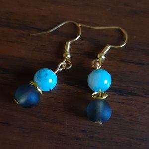 Ruthierosejewelry earrings synthetic rocks stones cute jewelry white blue black